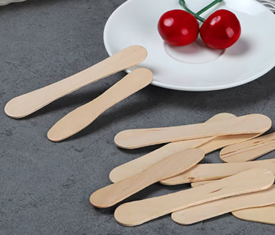 SPOON WOODEN ICE CREAM 3IN WRAPPED